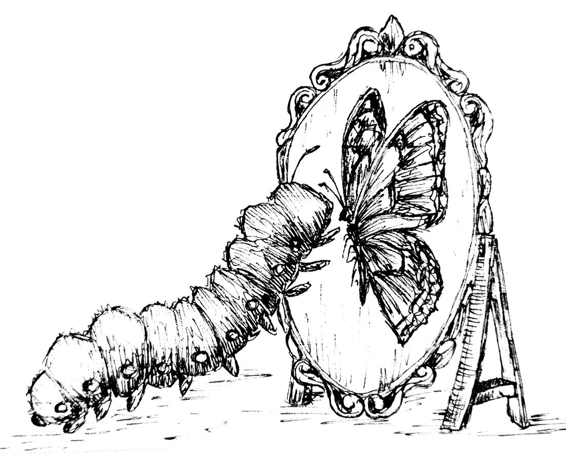 The Caterpillar and the Mirror
